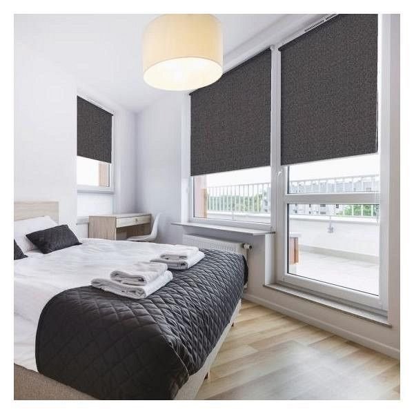 Cortinas Roller Black Out Gris Oscuro